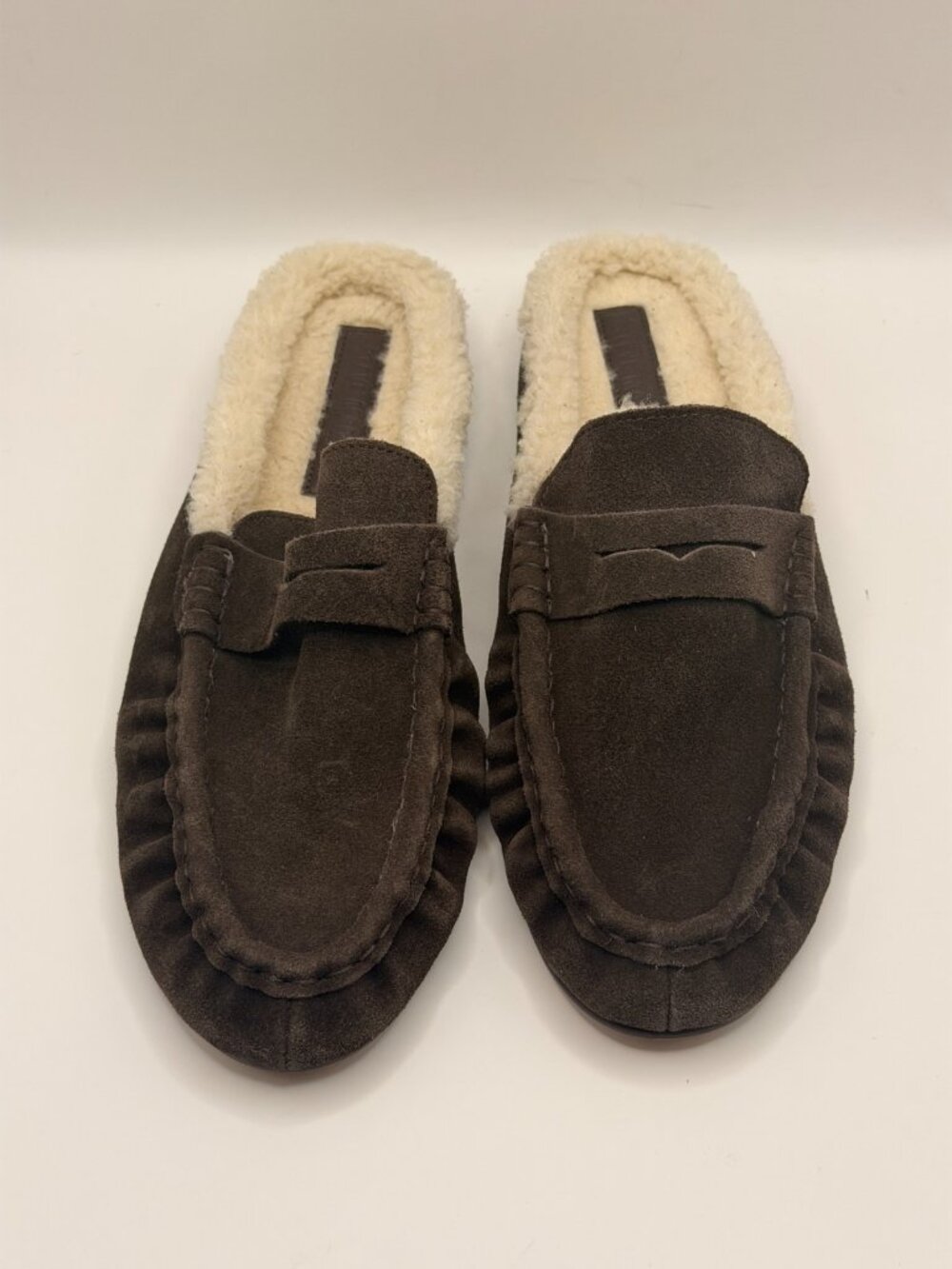 Steve Madden Womens Rafe Chocolate Brown Suede Mule Sz 9